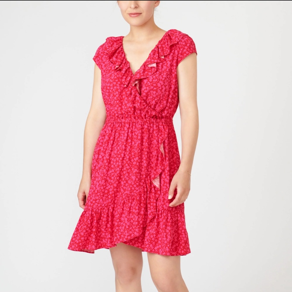 J.Crew V-neck ruffle dress in tossed bouquet print